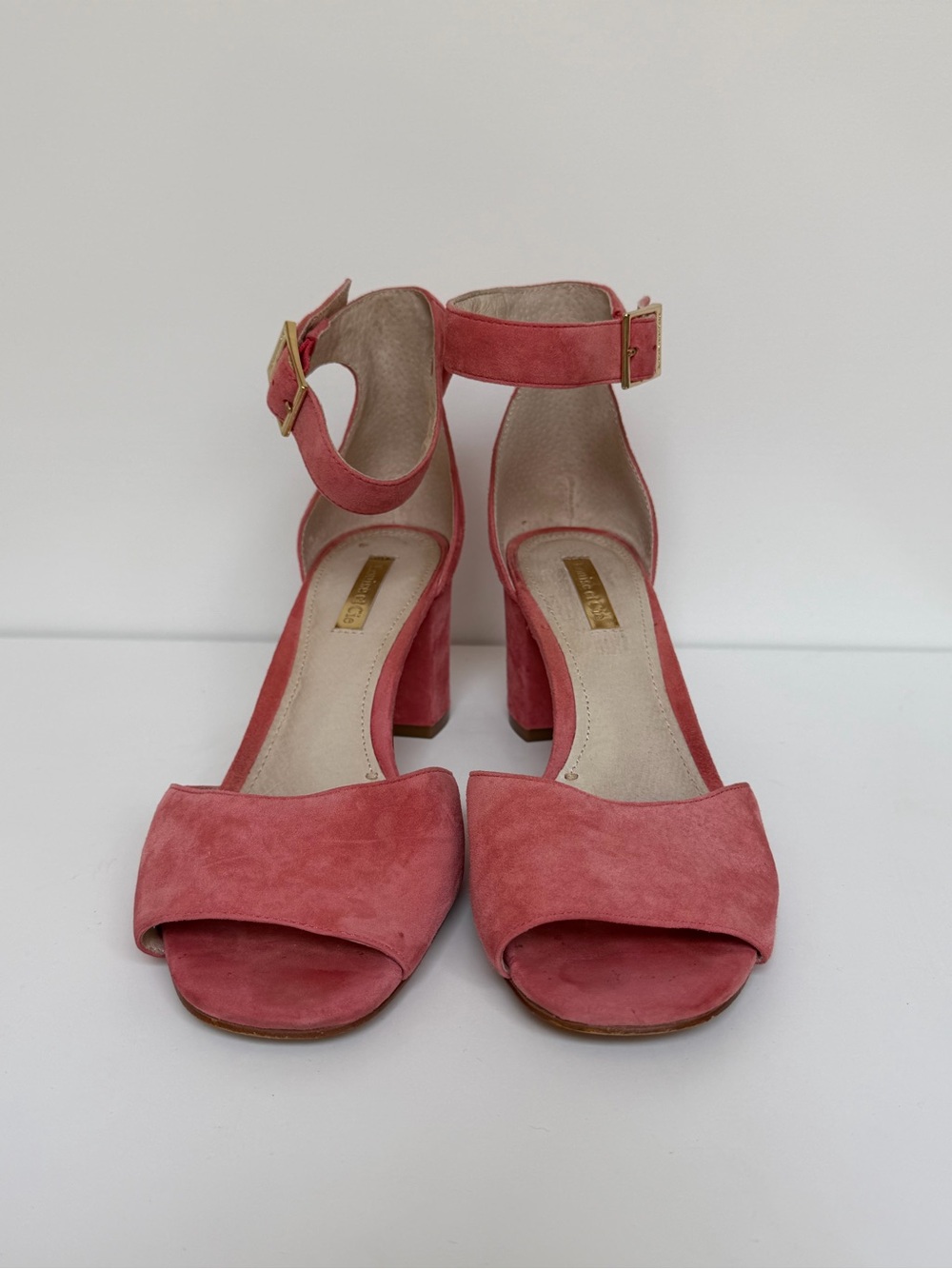 Louise et Cie Coral Suede Block Heel Sandals with Ankle Strap
